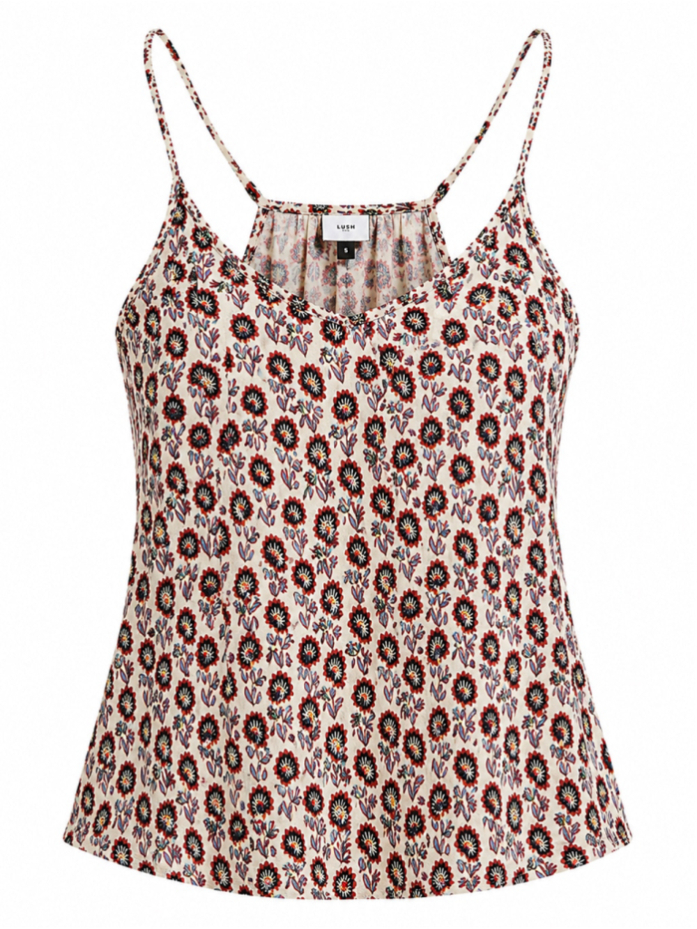 Women's Cabi Floral Camisole Top XL Beige Red
